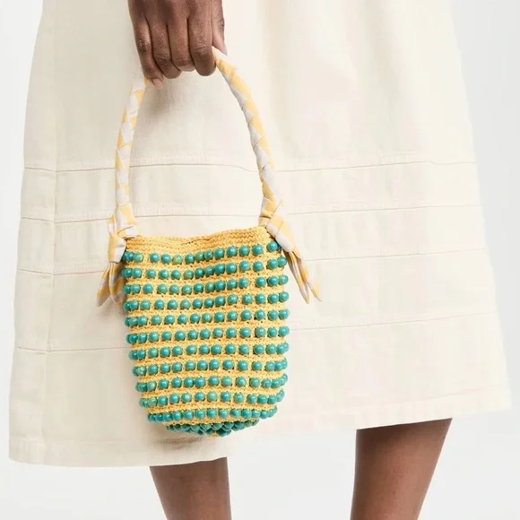 Lele Sadoughi Sunflower Beatrix Crochet Bag With Stone beaded embellishments - Picture 2 of 14